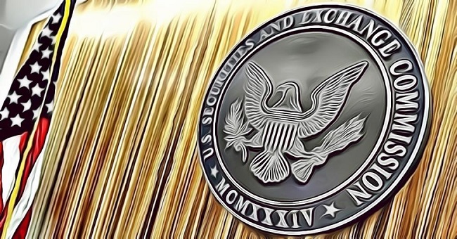 SEC with US flag crypto