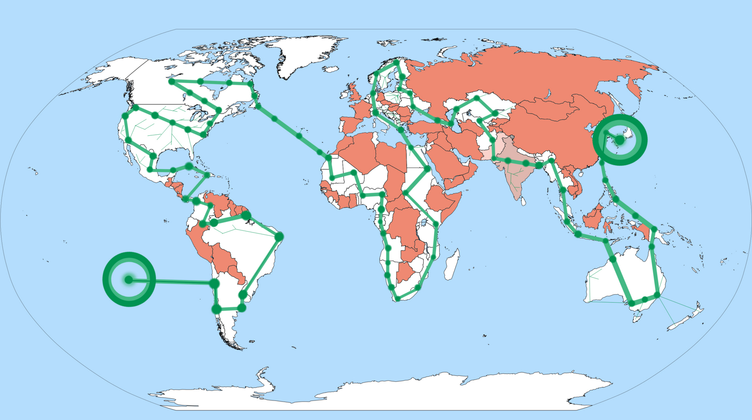 World Map with transaction