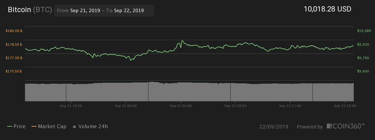 Bitcoin 24-hour price chart