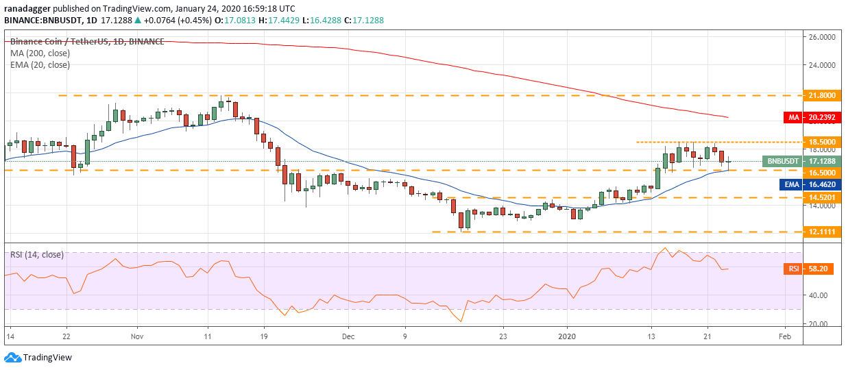 BNB USD daily chart