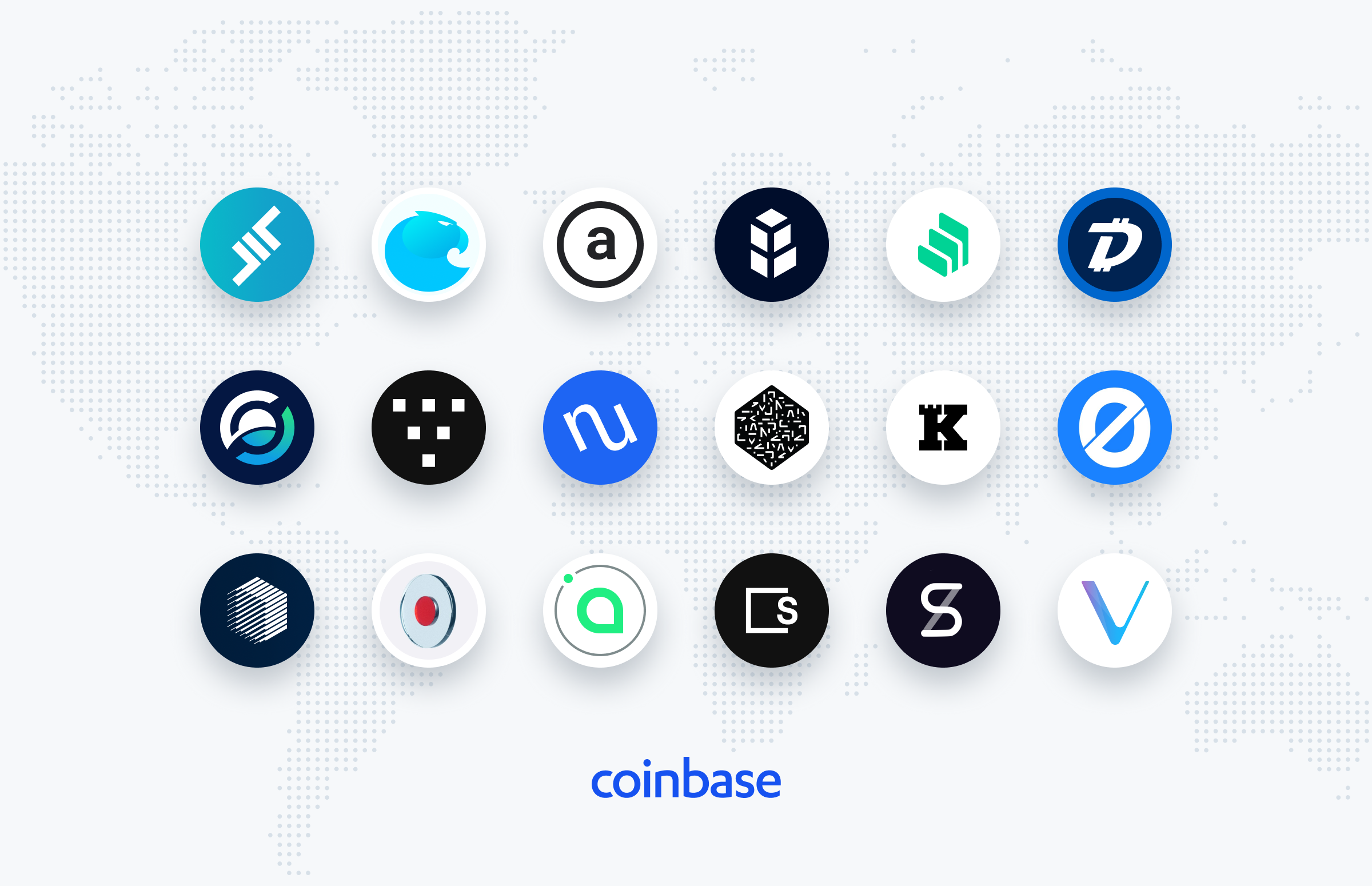 Logos of cryptocurrencies that Coinbase intends to add in the coming months (Source: Coinbase).