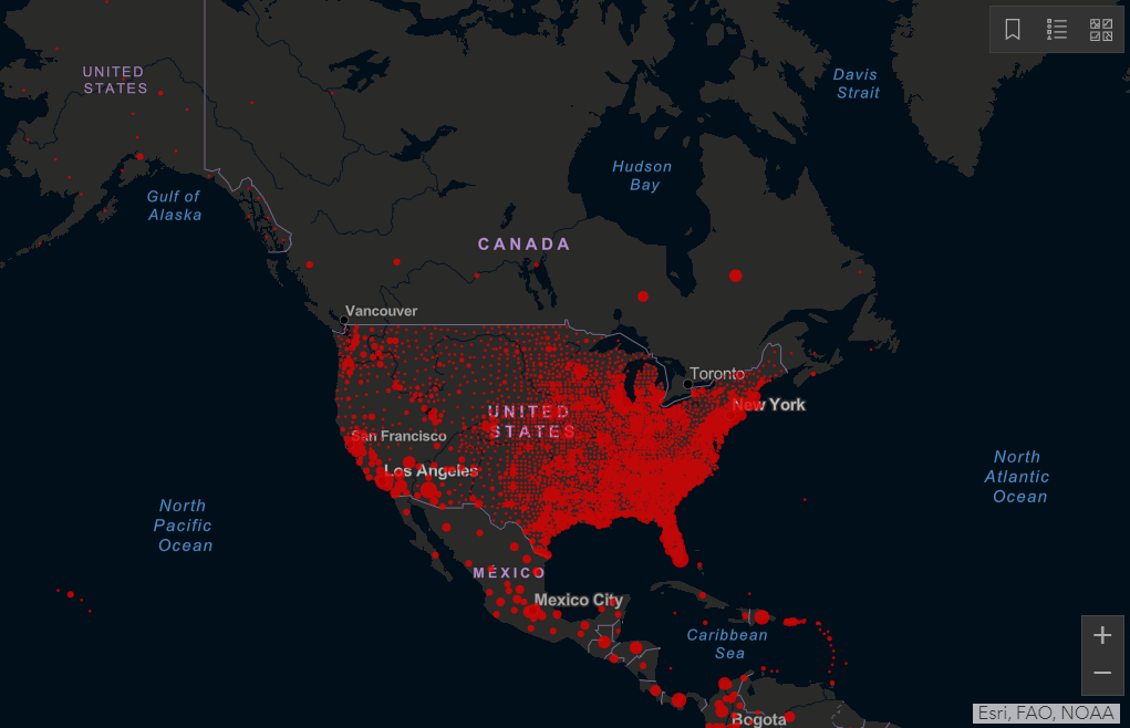 covid-19 infections, usa