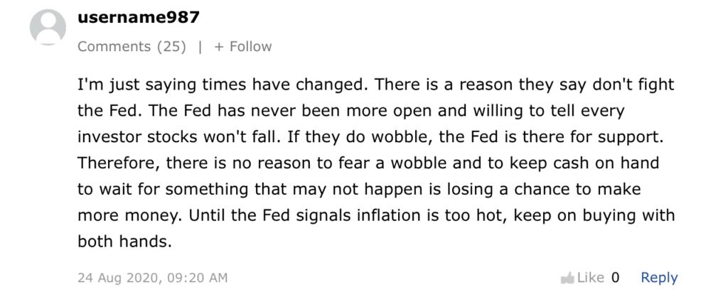 Investor sentiment, Fed, Federal Reserve