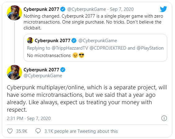 Cyberpunk 2077 Twitter