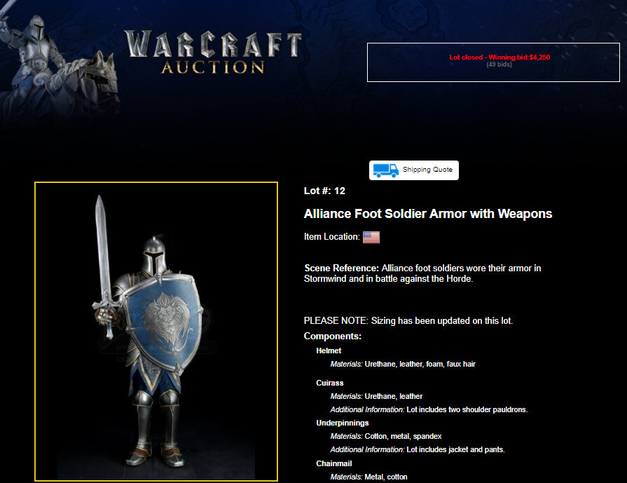 Warcraft - Armor Auction