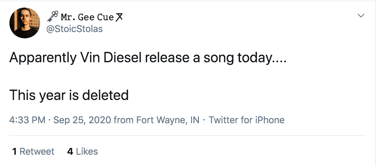 Vin Diesel tweet 2.