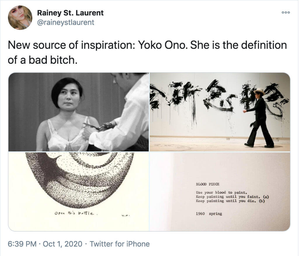 Yoko Ono tweet 1.