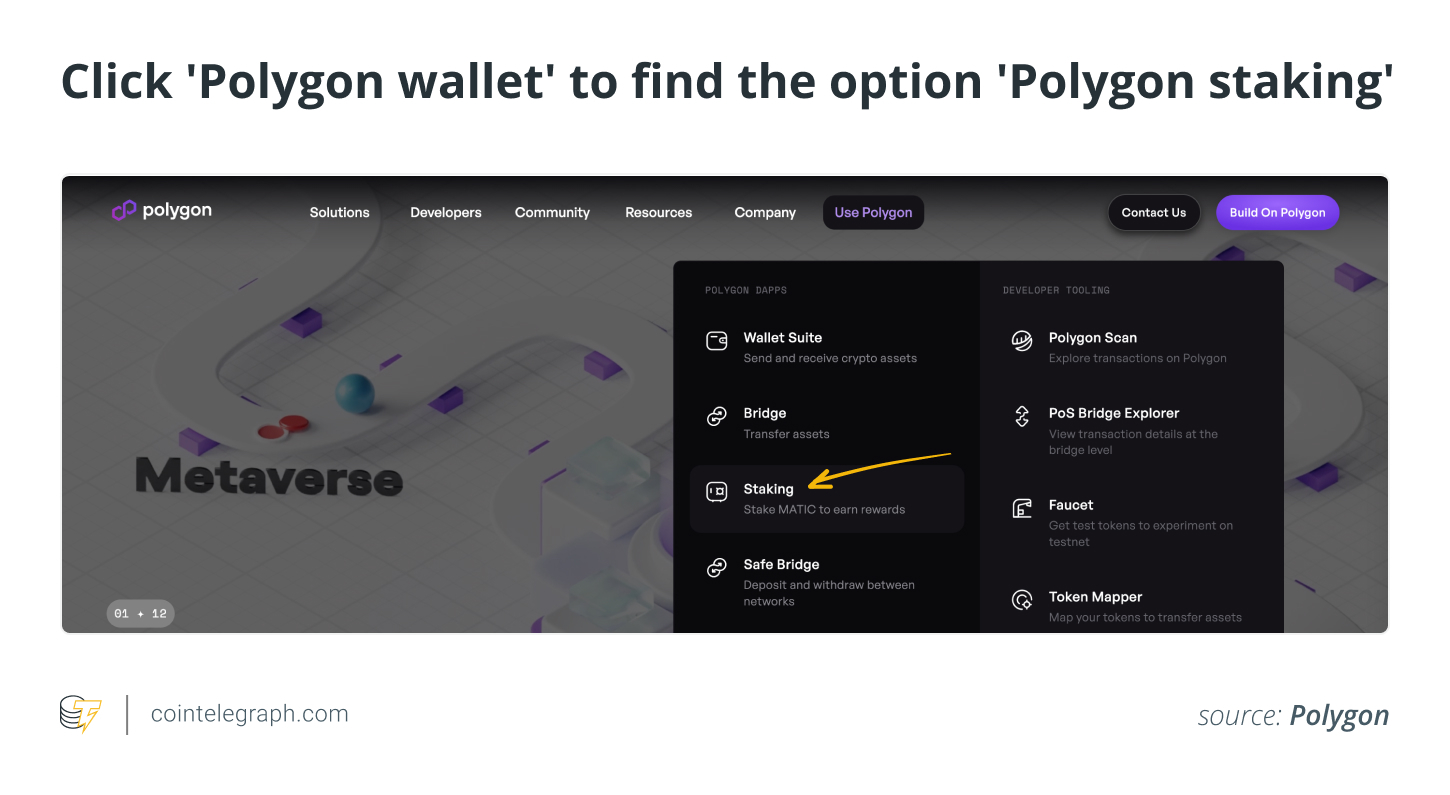 Click Polygon wallet to find the option Polygon staking (1)