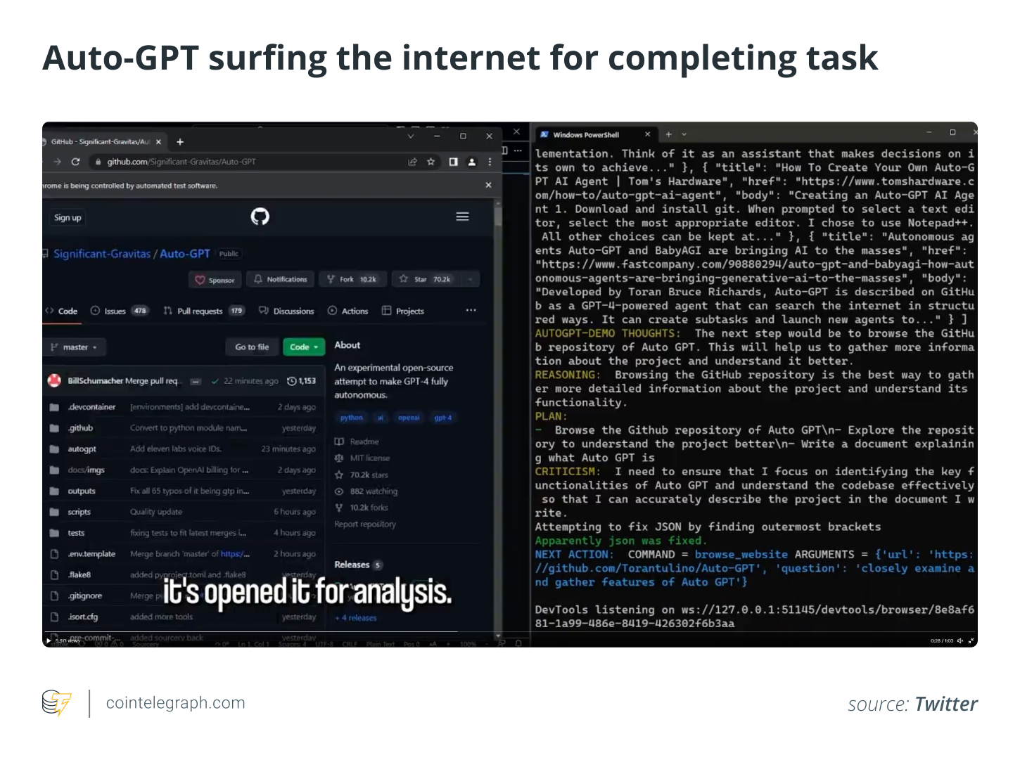 Auto-GPT surfing the internet for completing task