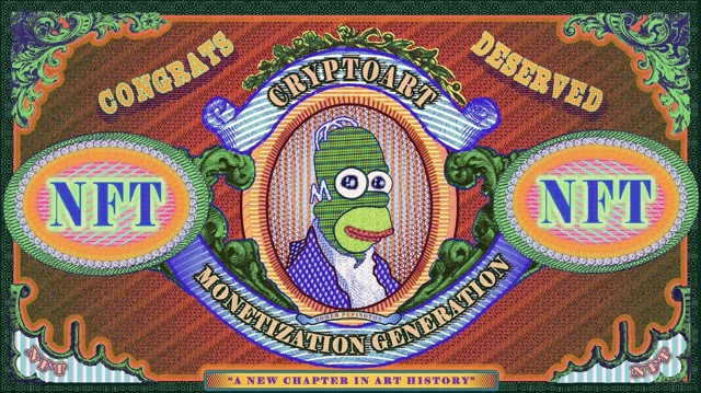 CryptoArt Monetization - sold for 320 ETH ($1.24mil equivalent on date of sale) on Oct 18, 2021. (SuperRare)