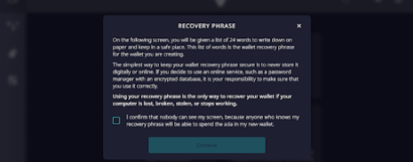 Recovery phrase