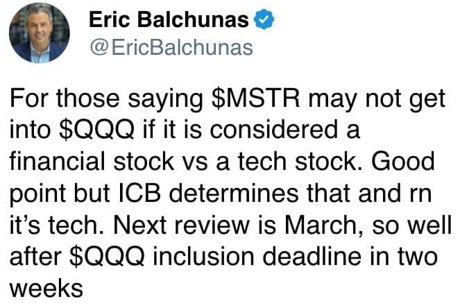 MSTR entering QQQ