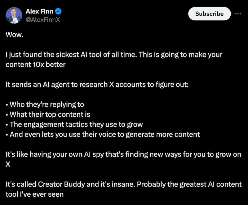 AI agent tweet on x.com