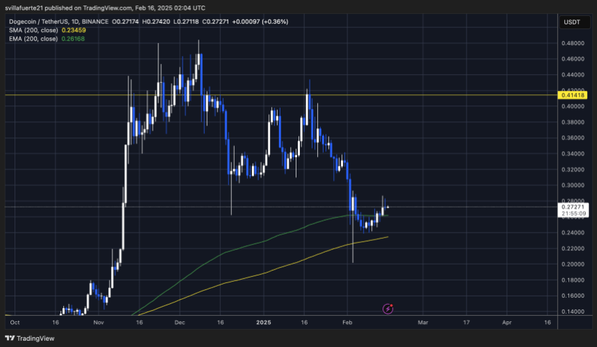 DOGE testing crucial supply | Source: DOGEUSDT chart on TradingView