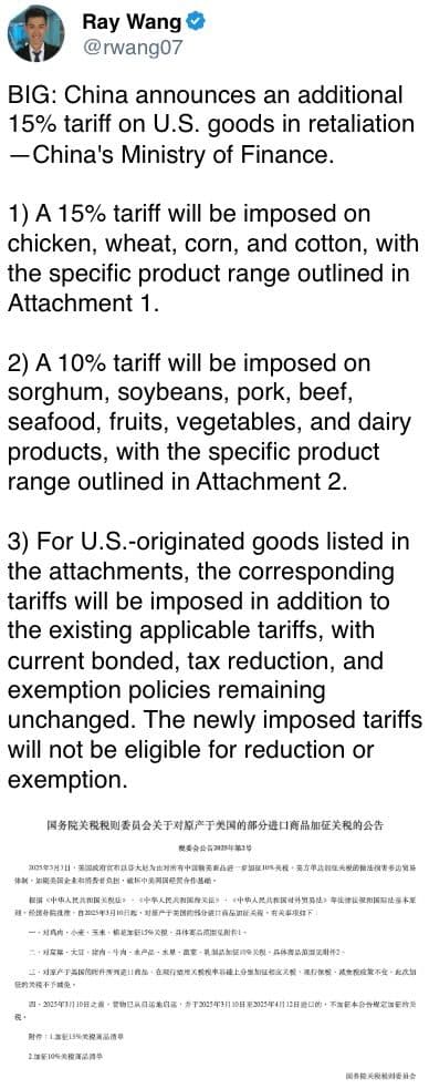 China counters tariffs