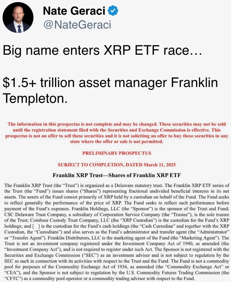 Big name enters XRP ETF race