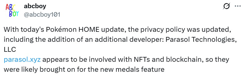 Pokemon privacy notice