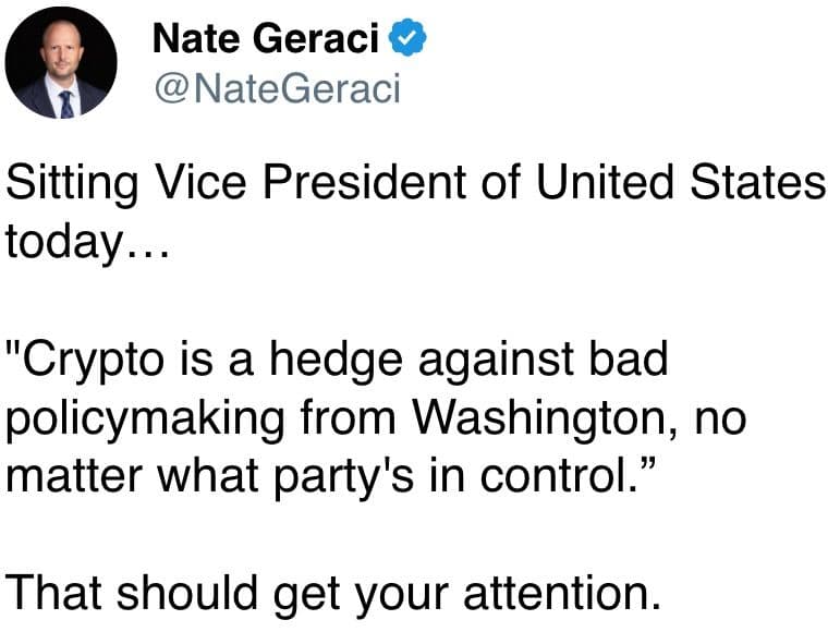 Sitting Vice President of United States today…