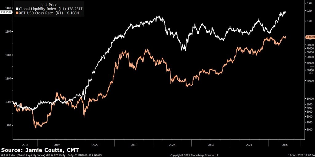 Bitcoin price vs Global Liquidity Index