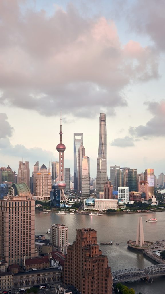 Shanghai port and skyline
